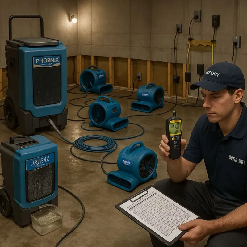 Structural Drying and Dehumidification process in Langston, OK